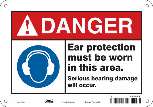 Safety Sign 7 in x 10 in Aluminum