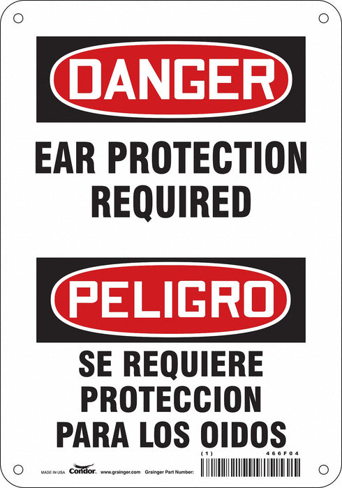 Safety Sign 10 in x 7 in Polyethylene