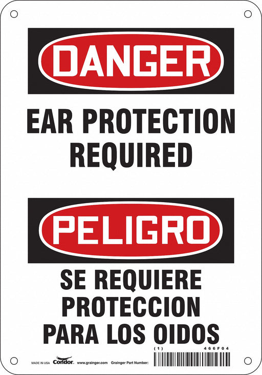 Safety Sign 10 in x 7 in Polyethylene