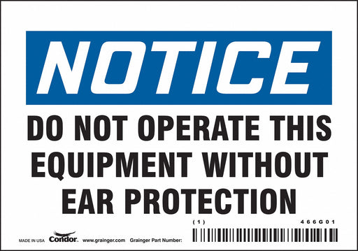 Safety Sign 3.5in x 5in Vinyl
