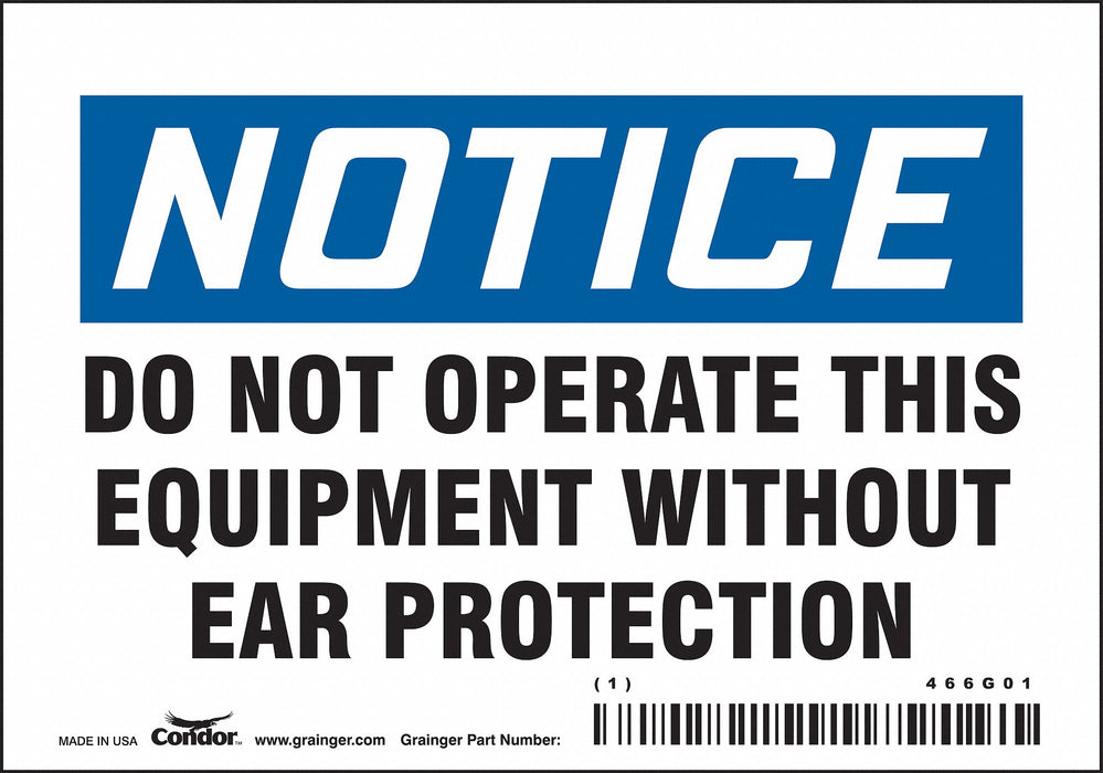 Safety Sign 3.5in x 5in Vinyl