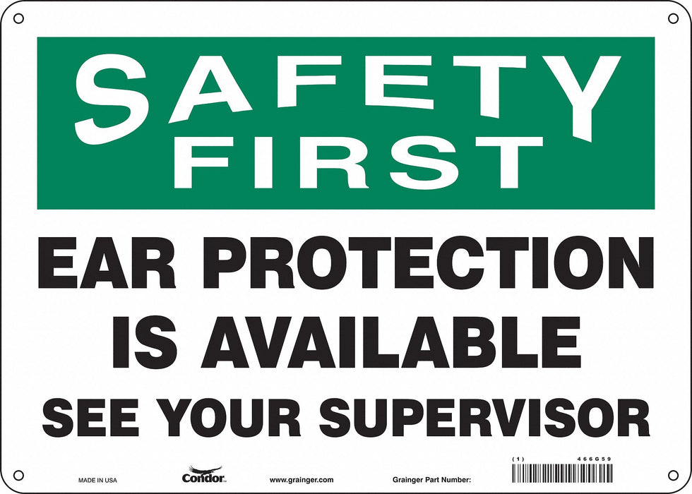 Safety Sign 10 in x 14 in Aluminum