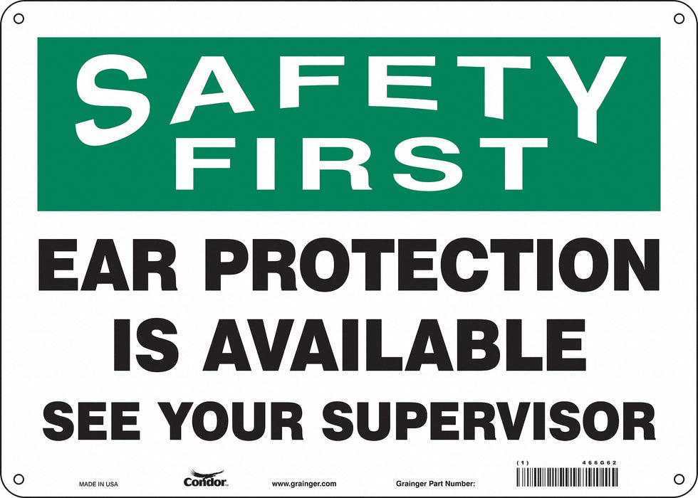 Safety Sign 10 in x 14 in Polyethylene