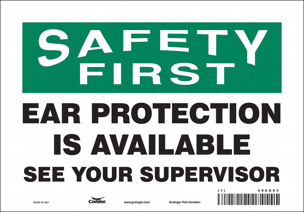 Safety Sign 7 in x 10 in Vinyl
