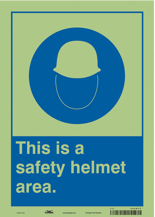 Safety Sign 14 inx10 in Glow Vinyl
