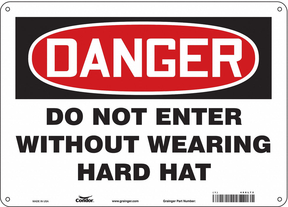 Safety Sign 10 inx14 in Aluminum