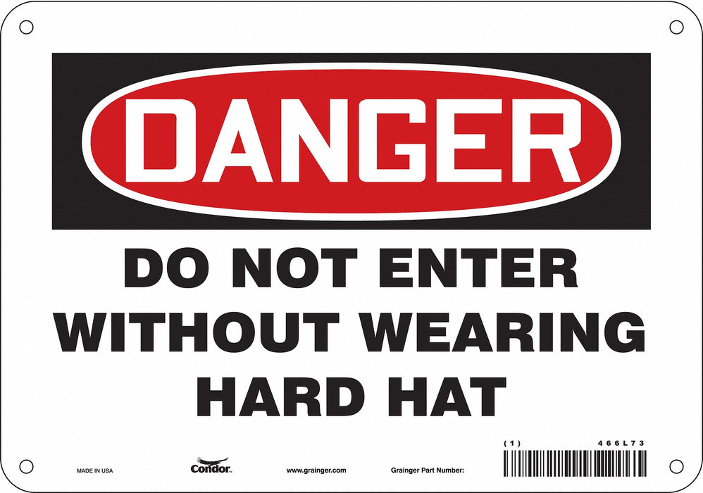 Safety Sign 7 inx10 in Polyethylene