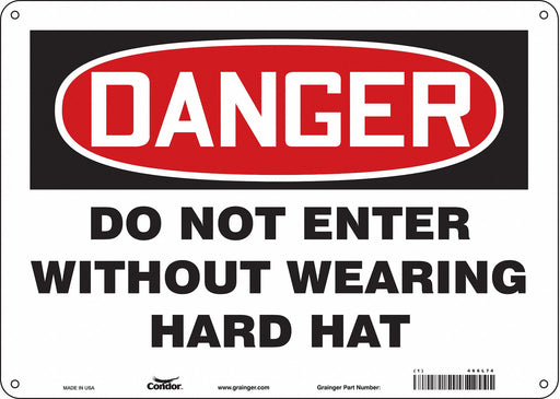 Safety Sign 10 in x 14 in Polyethylene