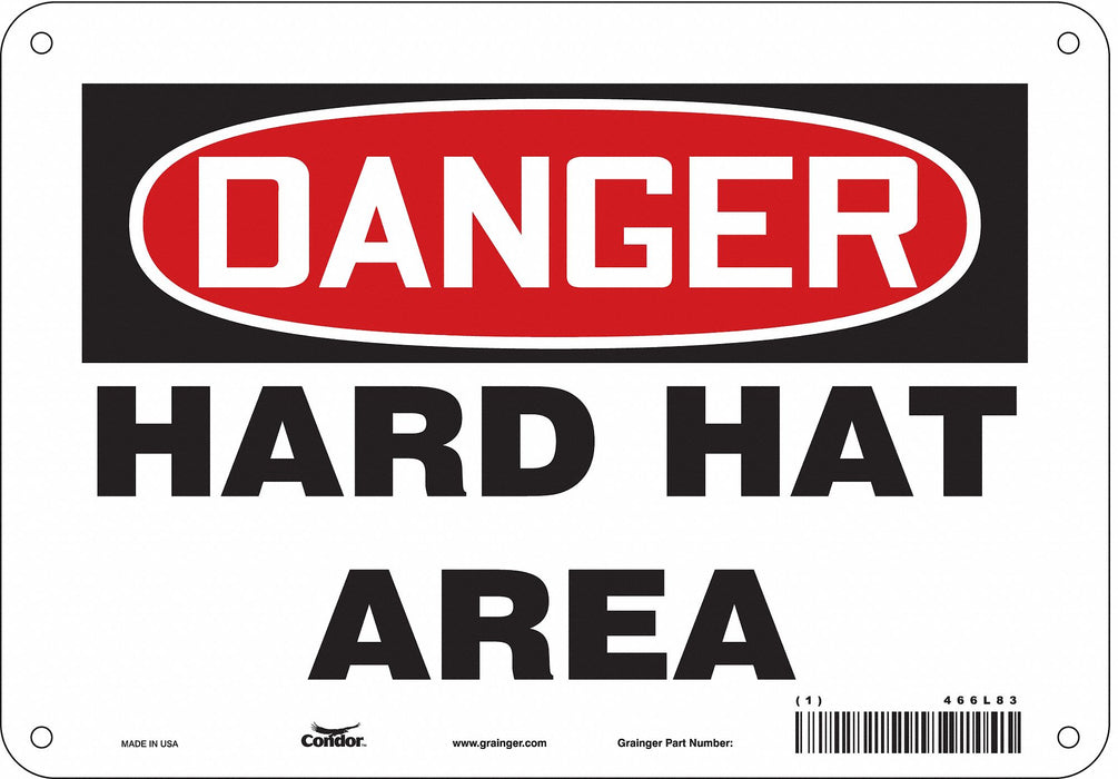 J6929 Safety Sign 7 in x 10 in Aluminum