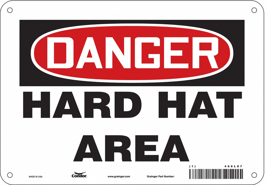 J6929 Safety Sign 7 inx10 in Polyethylene