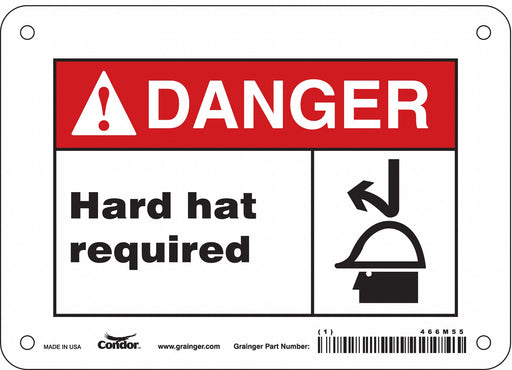 Safety Sign 5 in x 7 in Polyethylene