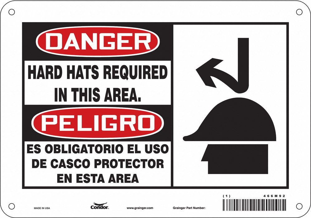 Safety Sign 7 inx10 in Polyethylene
