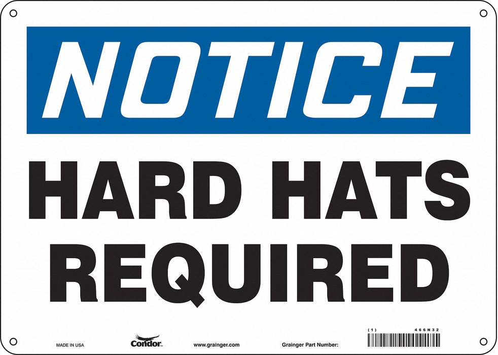 Safety Sign 10 in x 14 in Polyethylene