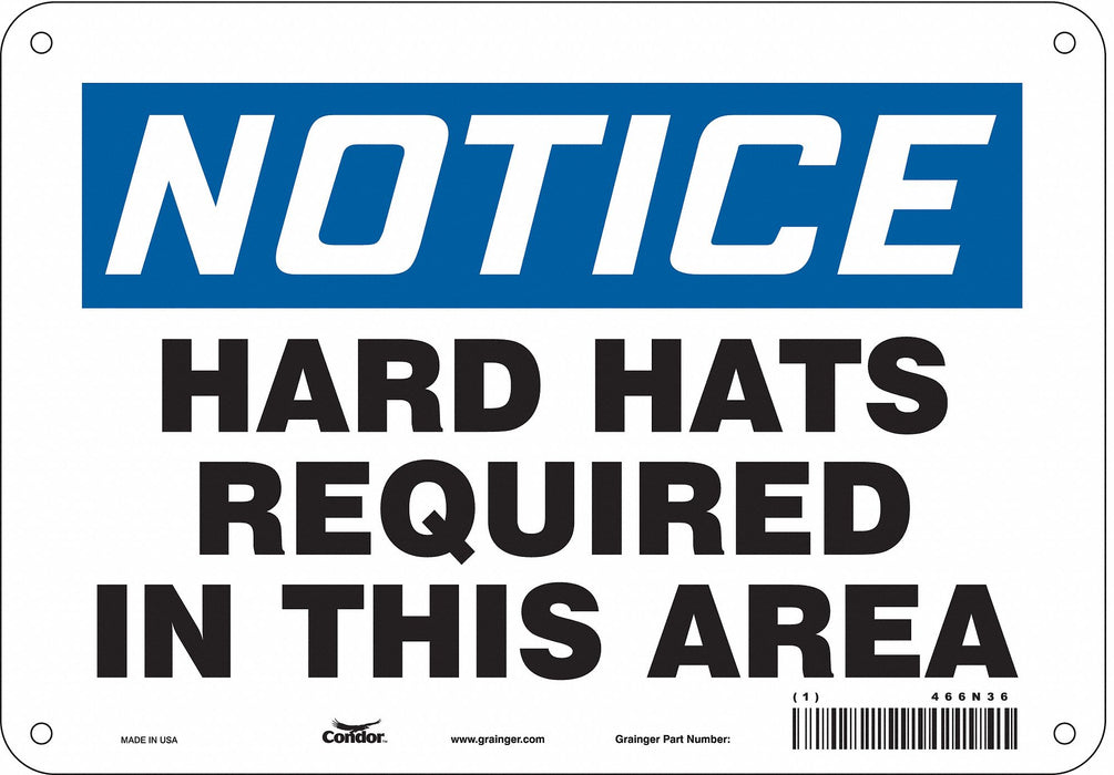 Safety Sign 7 in x 10 in Aluminum