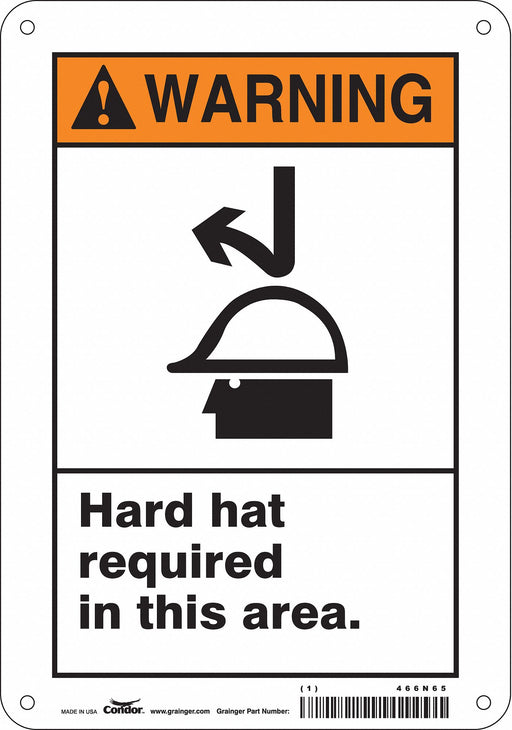 Safety Sign 10 in x 7 in Aluminum