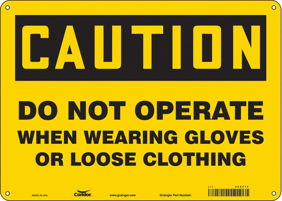 Safety Sign 10 in x 14 in Polyethylene