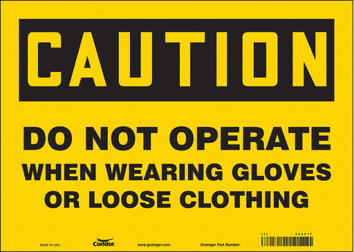 Safety Sign 10 inx14 in Vinyl