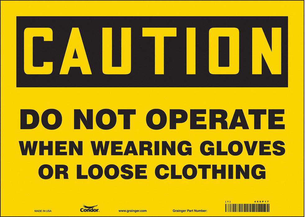Safety Sign 10 inx14 in Vinyl