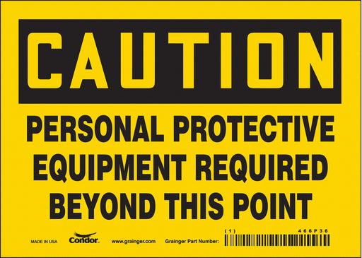 J6965 Safety Sign 5 inx7 in Vinyl