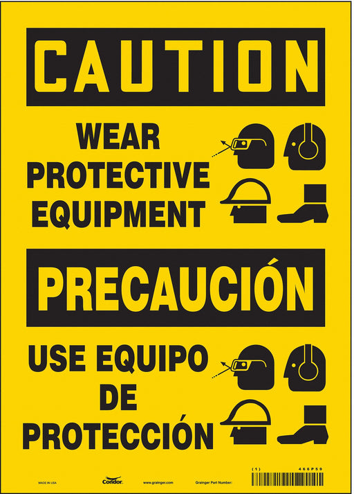 Safety Sign 14 in x 10 in Vinyl