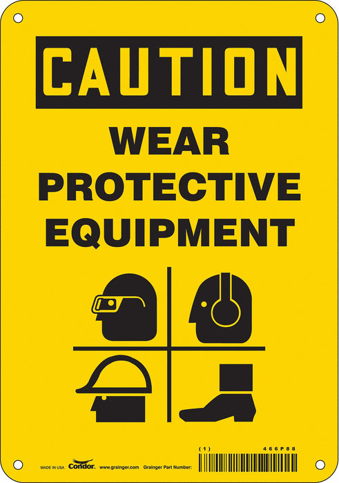 Safety Sign 10 in x 7 in Polyethylene