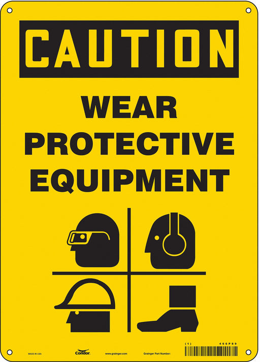 Safety Sign 14 in x 10 in Polyethylene