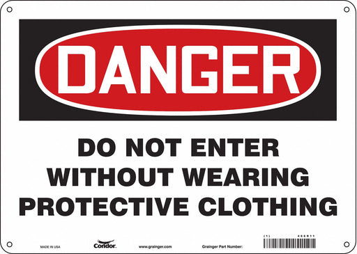Safety Sign 10 in x 14 in Polyethylene