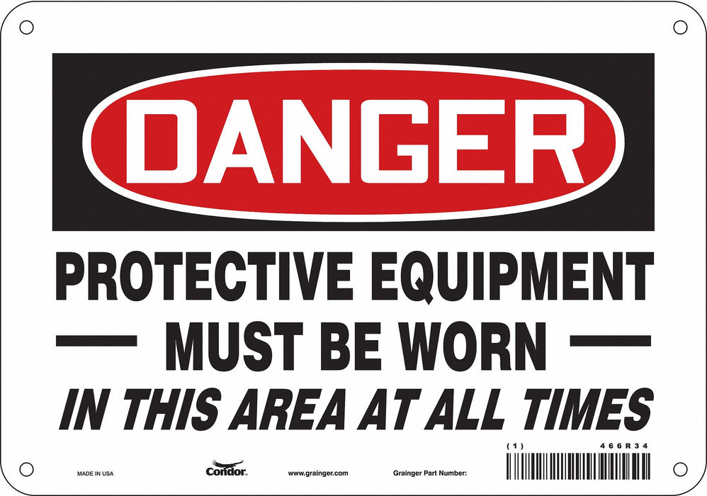Safety Sign 7 in x 10 in Polyethylene