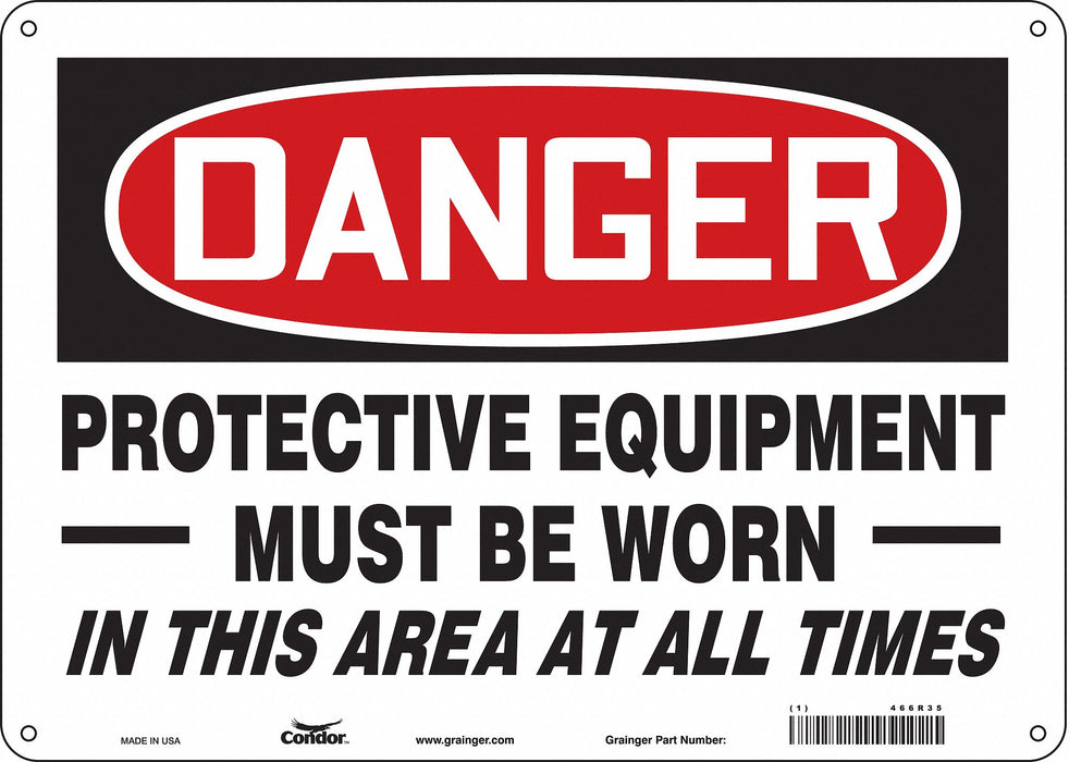 Safety Sign 10 inx14 in Polyethylene