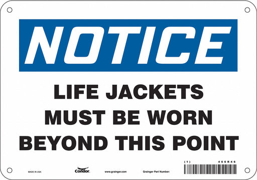 Safety Sign 7 in x 10 in Aluminum