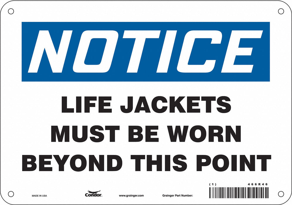 Safety Sign 7 in x 10 in Aluminum