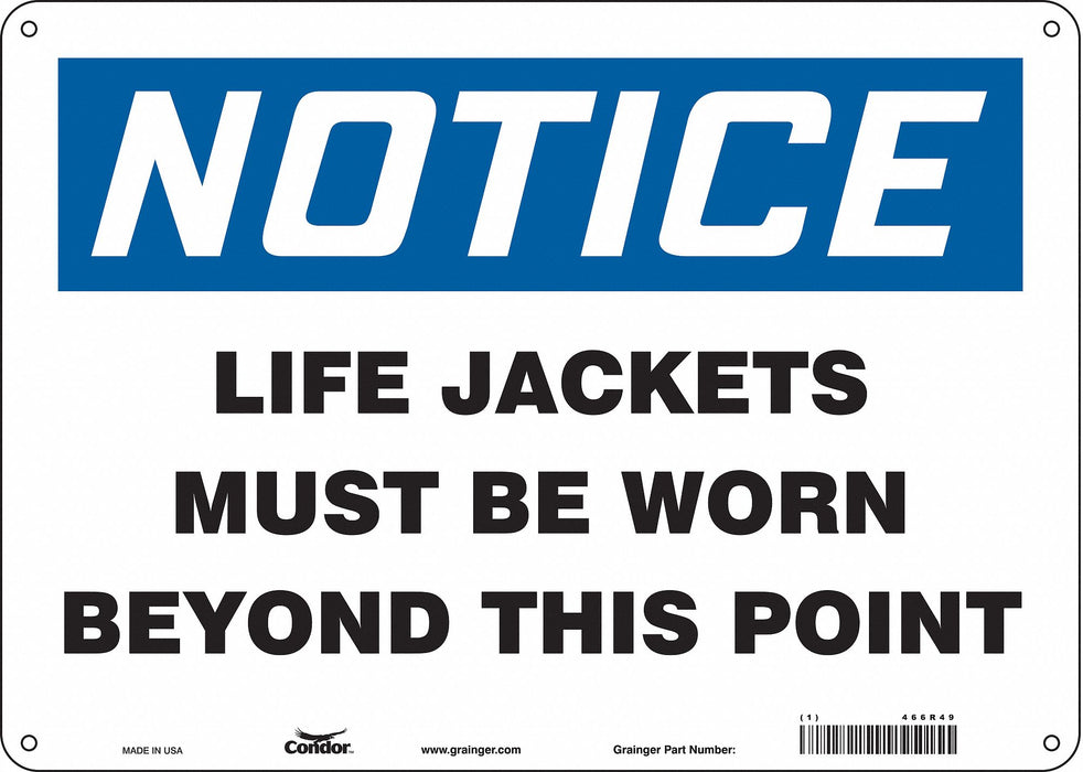 Safety Sign 10 inx14 in Polyethylene