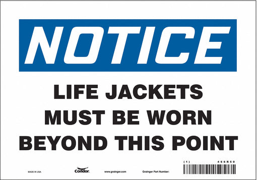 Safety Sign 7 in x 10 in Vinyl