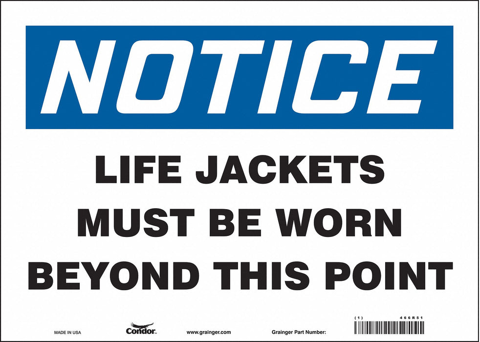 Safety Sign 10 inx14 in Vinyl