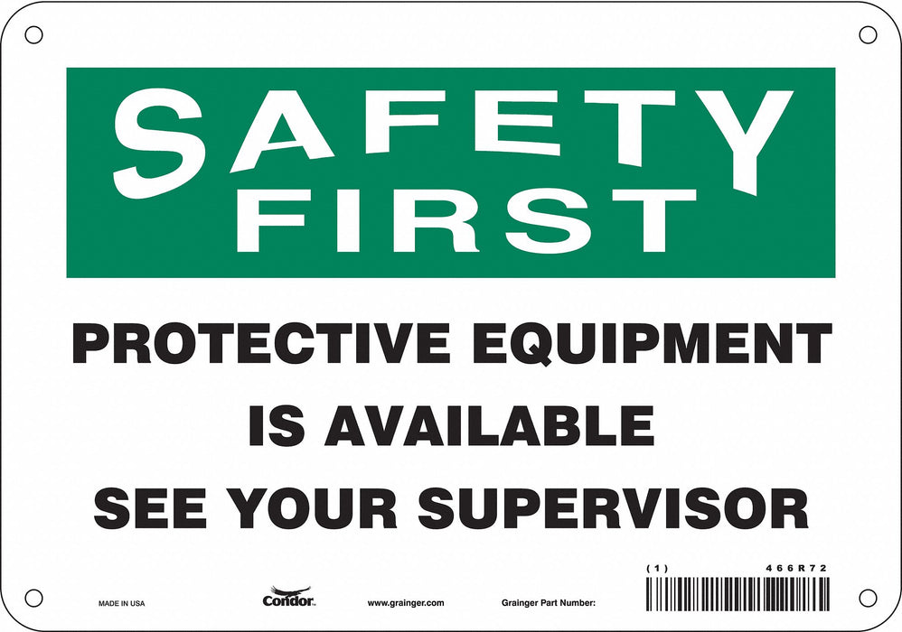Safety Sign 7 in x 10 in Aluminum