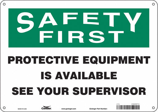 Safety Sign 10 in x 14 in Aluminum