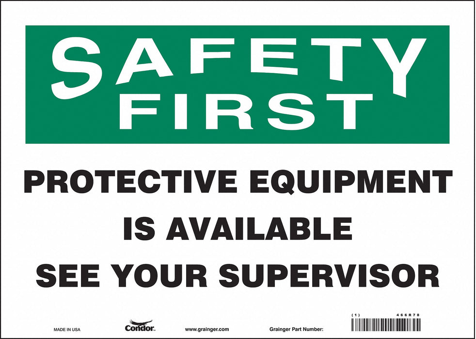 Safety Sign 10 inx14 in Vinyl