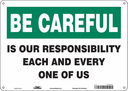 Safety Sign 10 inx14 in Aluminum