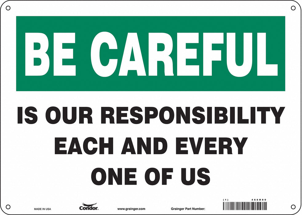 Safety Sign 10 inx14 in Aluminum