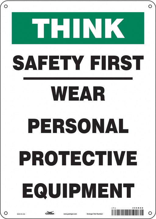K0729 Safety Sign 14 inx10 in Polyethylene
