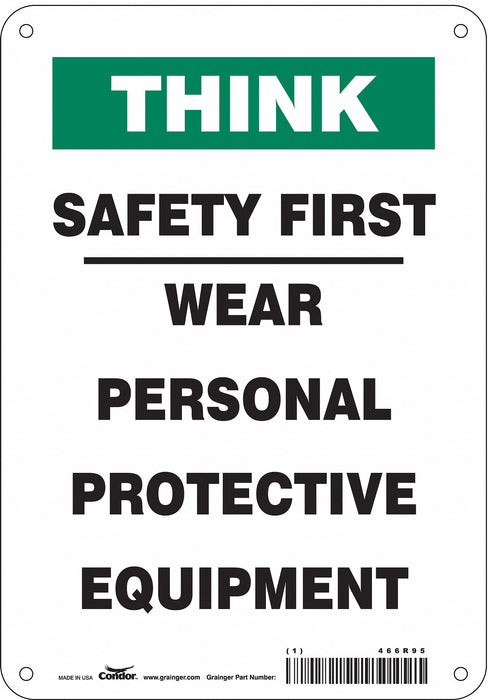 K0729 Safety Sign 10 in x 7 in Aluminum