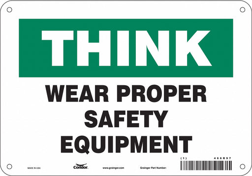 Safety Sign 7 in x 10 in Polyethylene