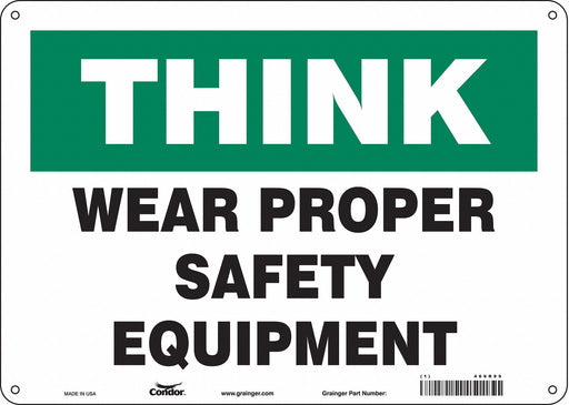 Safety Sign 10 inx14 in Polyethylene