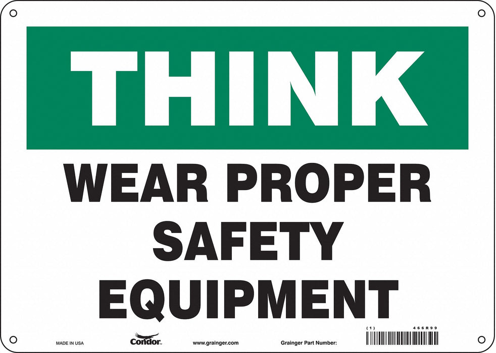 Safety Sign 10 inx14 in Polyethylene