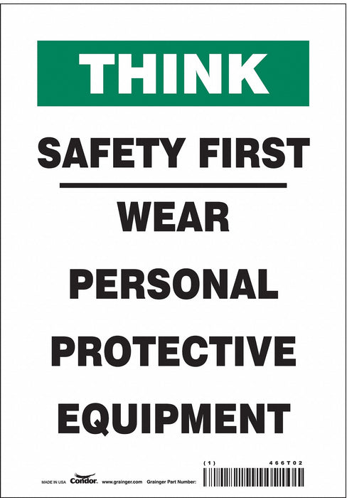 K0729 Safety Sign 10 in x 7 in Vinyl