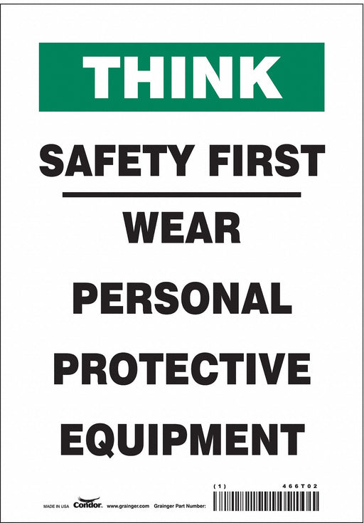 K0729 Safety Sign 10 in x 7 in Vinyl