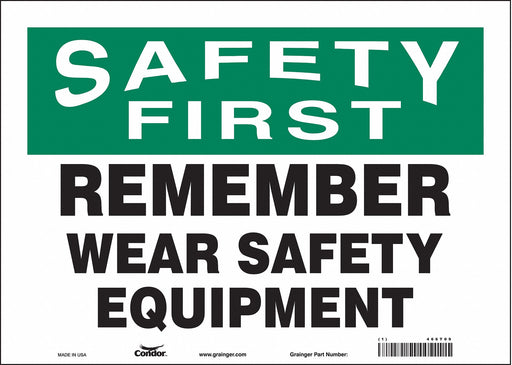 Safety Sign 10 inx14 in Vinyl