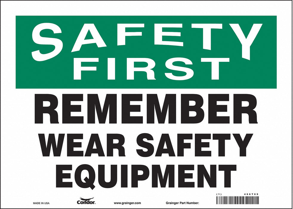 Safety Sign 10 inx14 in Vinyl