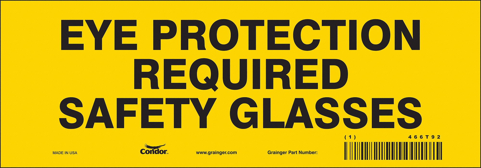 Safety Sign 3.5in x 10in Vinyl