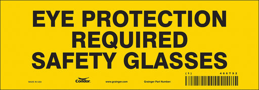 Safety Sign 3.5in x 10in Vinyl